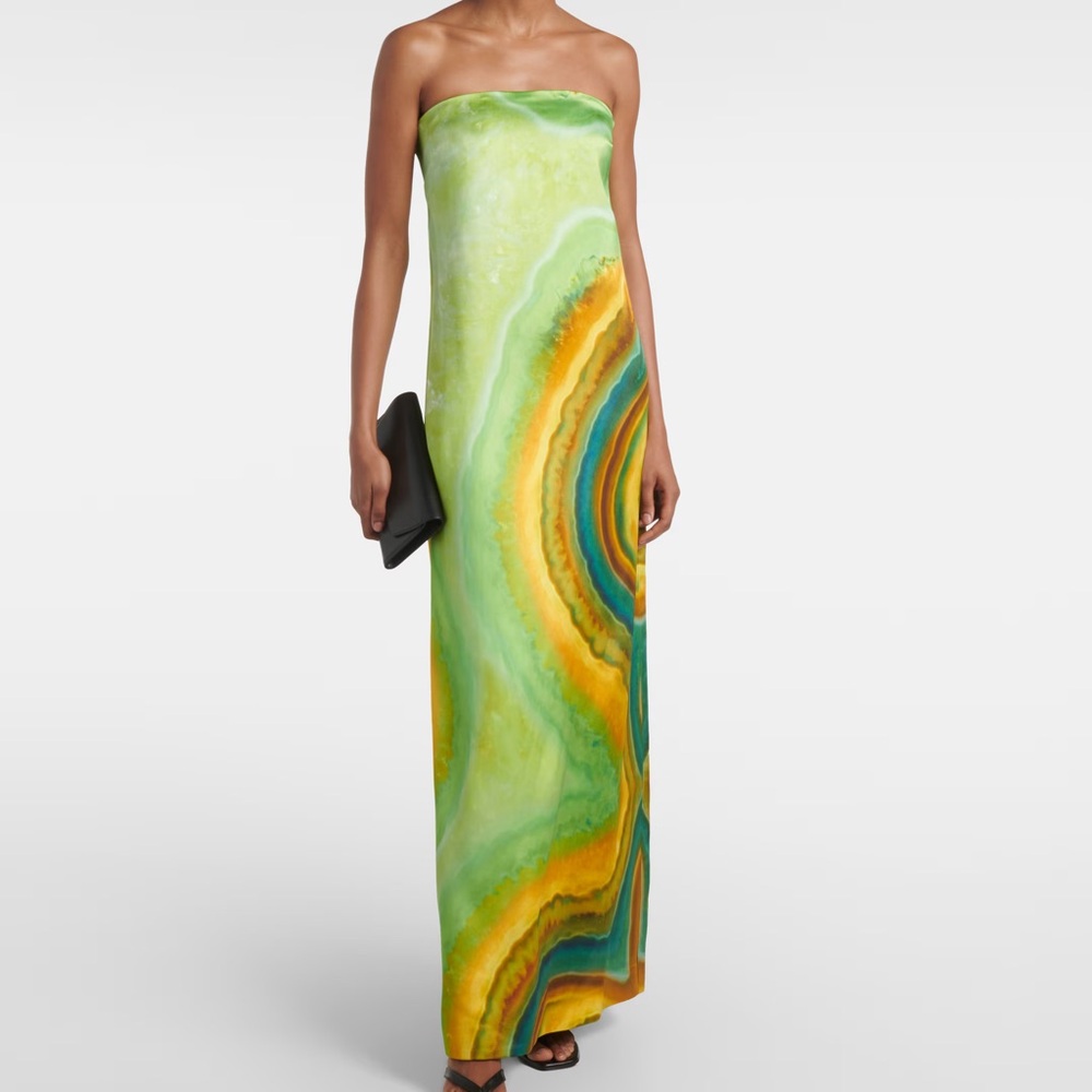 ALÉMAIS | Iris Printed Strapless Maxi Dress (NWT)